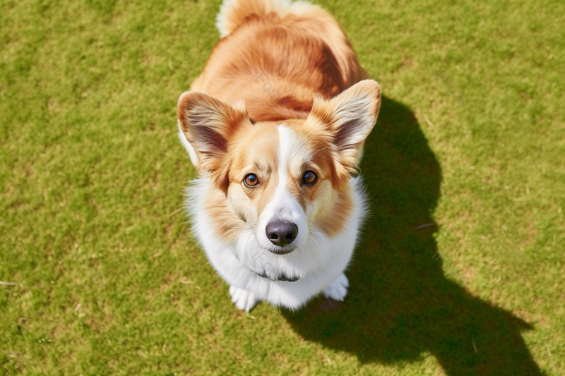 草地上柯基狗狗可爱宠物夏天,高清,摄影图,摄影图片,图片大全,摄影图免费下载